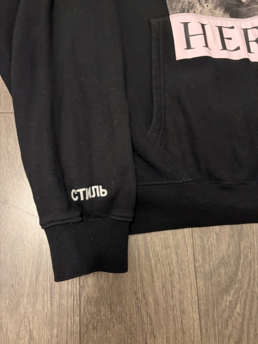 Heron Preston stork Black Logo Hoodie image 2